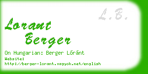 lorant berger business card